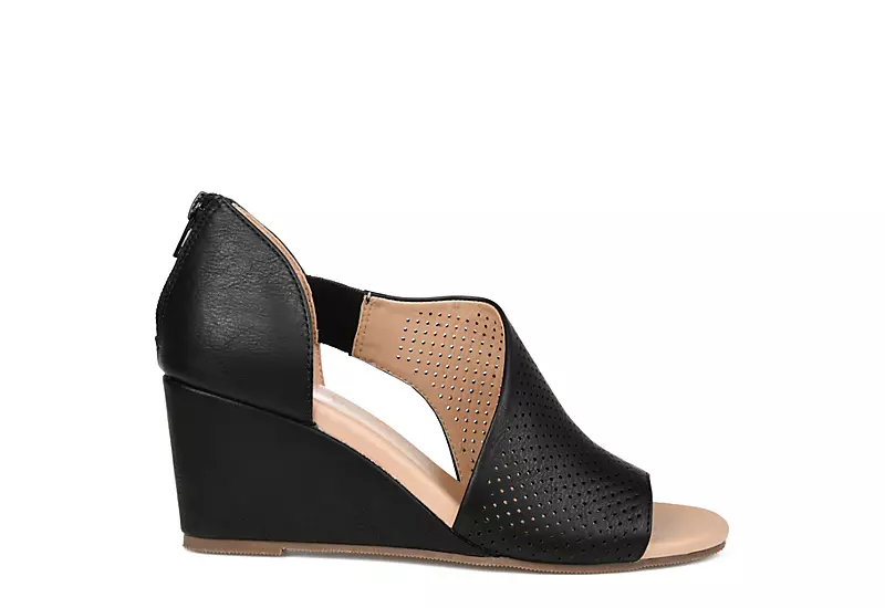 Journee Collection Womens Aretha Wedge Sandal - Black 2 Journee Collection Womens Aretha Wedge Sandal - Black - Image 2