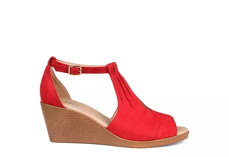 Journee Collection Womens Kedzie Wedge Sandal - Red 2 Journee Collection Womens Kedzie Wedge Sandal - Red - Image 2