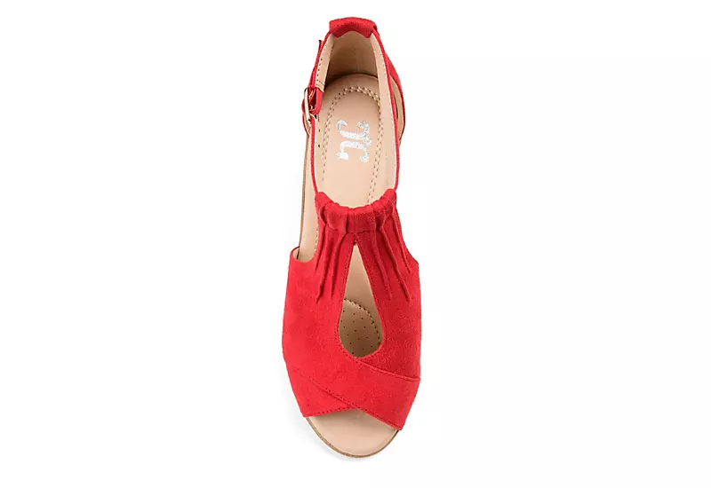 Journee Collection Womens Kedzie Wedge Sandal - Red 6 Journee Collection Womens Kedzie Wedge Sandal - Red - Image 6