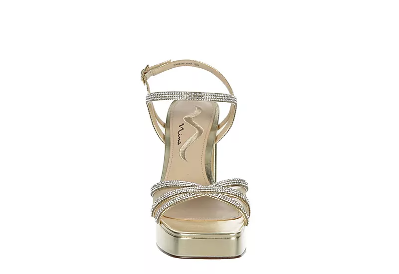 N By Nina Womens Sevyn Platform Sandal - Gold 3 N By Nina Womens Sevyn Platform Sandal - Gold - Image 3