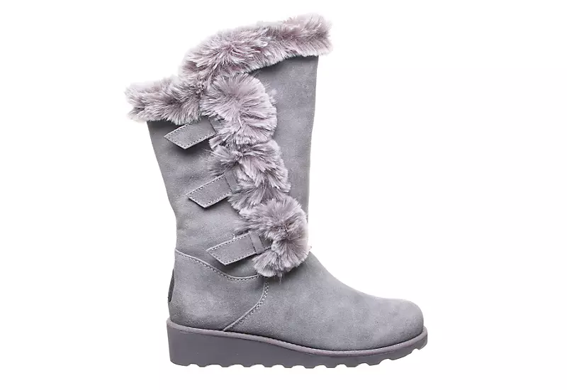 Bearpaw Womens Genevieve Fur Boot - Grey 2 Bearpaw Womens Genevieve Fur Boot - Grey - Image 2