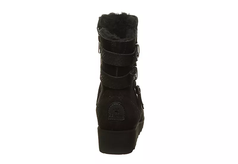 Bearpaw Womens Lucy Fur Wedge Boot - Black 5 Bearpaw Womens Lucy Fur Wedge Boot - Black - Image 5