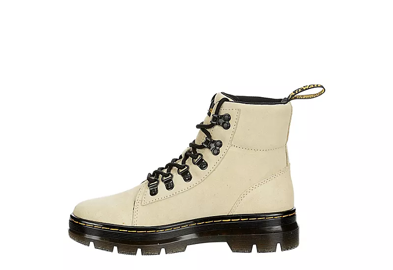 Dr. Martens Dr.martens Womens Combs Suede Combat Boot - Off White 4 Dr. Martens Dr.martens Womens Combs Suede Combat Boot - Off White - Image 4