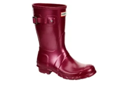 Hunter Boots Llc Womens Original Short Nebula Rain Boot - Burgundy