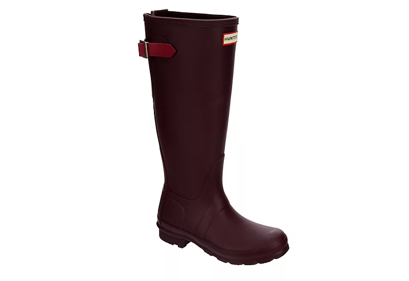 Hunter Boots Llc Womens Original Back Adj Rain Boot - Dark Red 1 Hunter Boots Llc Womens Original Back Adj Rain Boot - Dark Red