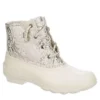 Sperry Womens Syren Gulf Metallic Animal Duck Boot - Ivory