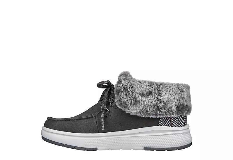 Skechers Womens Skipper Wave Cozy Queen Lace-up Fur Boot - Dark Grey 3 Skechers Womens Skipper Wave Cozy Queen Lace-up Fur Boot - Dark Grey - Image 3