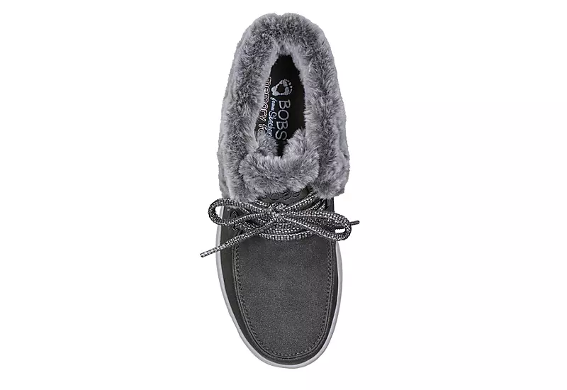 Skechers Womens Skipper Wave Cozy Queen Lace-up Fur Boot - Dark Grey 4 Skechers Womens Skipper Wave Cozy Queen Lace-up Fur Boot - Dark Grey - Image 4