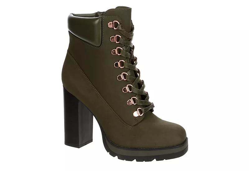 Limelight Womens Halle Lace-up Boot - Olive 1 Limelight Womens Halle Lace-up Boot - Olive