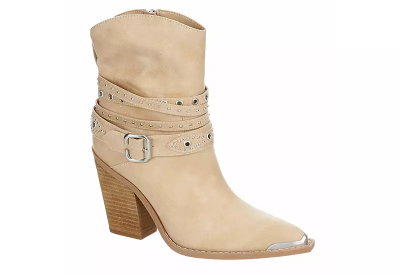 Michael By Michael Shannon Womens Dottie Western Boot - Beige 1 Michael By Michael Shannon Womens Dottie Western Boot - Beige