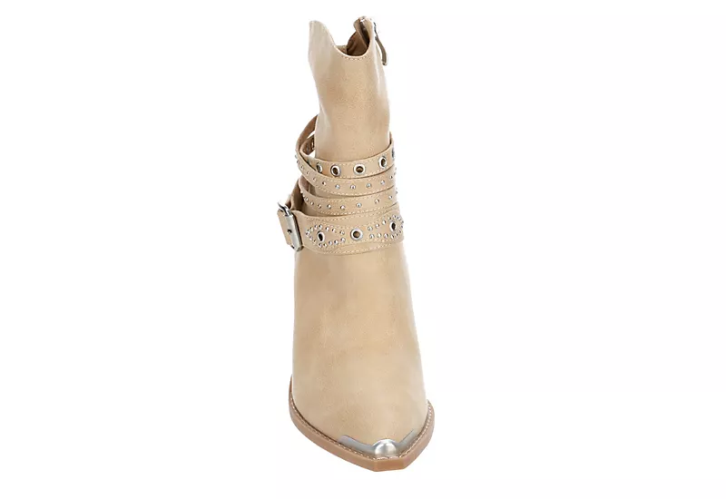 Michael By Michael Shannon Womens Dottie Western Boot - Beige 3 Michael By Michael Shannon Womens Dottie Western Boot - Beige - Image 3