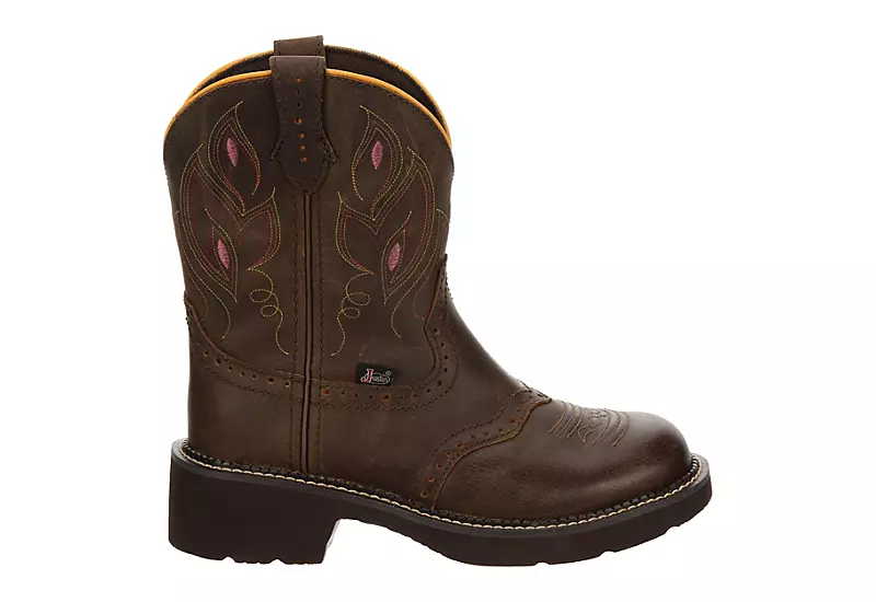 Justin Womens Gemma Western Boot - Dark Brown 2 Justin Womens Gemma Western Boot - Dark Brown - Image 2