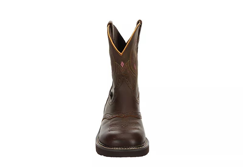 Justin Womens Gemma Western Boot - Dark Brown 3 Justin Womens Gemma Western Boot - Dark Brown - Image 3