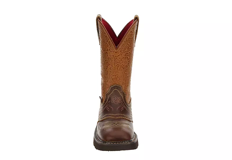 Justin Womens Starlina Western Boot - Brown 3 Justin Womens Starlina Western Boot - Brown - Image 3