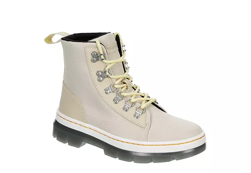 Dr. Martens Dr.martens Womens Combs Nylon Combat Boot - Beige 1 Dr. Martens Dr.martens Womens Combs Nylon Combat Boot - Beige