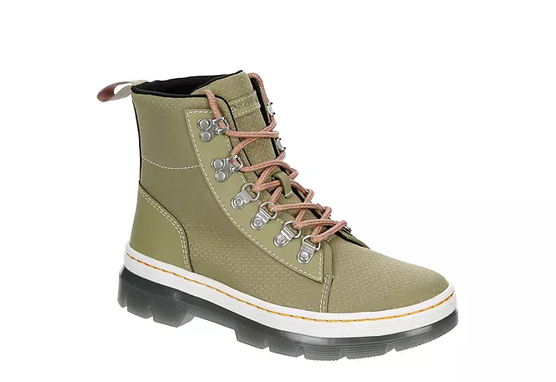 Dr. Martens Dr.martens Womens Combs Nylon Combat Boot - Olive 1 Dr. Martens Dr.martens Womens Combs Nylon Combat Boot - Olive