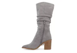 Journee Collection Womens Hartly Fringed Wide Calf Dress Boot - Grey -bergfreunde shop US 01 303179 03