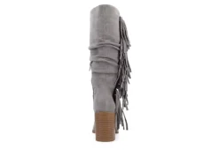 Journee Collection Womens Hartly Fringed Extra Wide Calf Dress Boot - Grey -bergfreunde shop US 01 303184 04