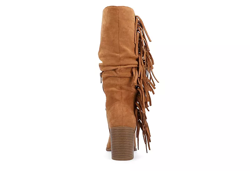Journee Collection Womens Hartly Fringed Extra Wide Calf Dress Boot - Tan 5 Journee Collection Womens Hartly Fringed Extra Wide Calf Dress Boot - Tan - Image 5