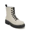 Unionbay Womens Lester Combat Boot - Off White