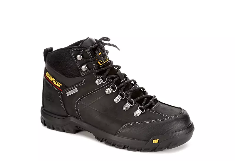 Caterpillar Mens Threshold Waterproof Steel Toe Work Boot - Black 1 Caterpillar Mens Threshold Waterproof Steel Toe Work Boot - Black