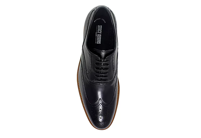 Stacy Adams Mens Dunbar Wingtip Oxford - Black 6 Stacy Adams Mens Dunbar Wingtip Oxford - Black - Image 6