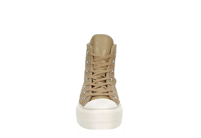 Converse Womens Chuck Taylor All Star High Top Platform Sneaker - Khaki 3 Converse Womens Chuck Taylor All Star High Top Platform Sneaker - Khaki - Image 3