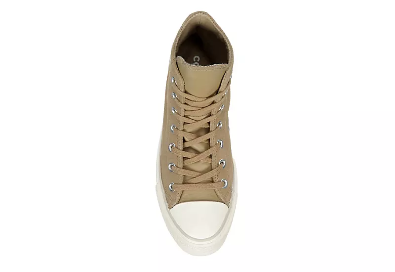 Converse Womens Chuck Taylor All Star High Top Platform Sneaker - Khaki 6 Converse Womens Chuck Taylor All Star High Top Platform Sneaker - Khaki - Image 6