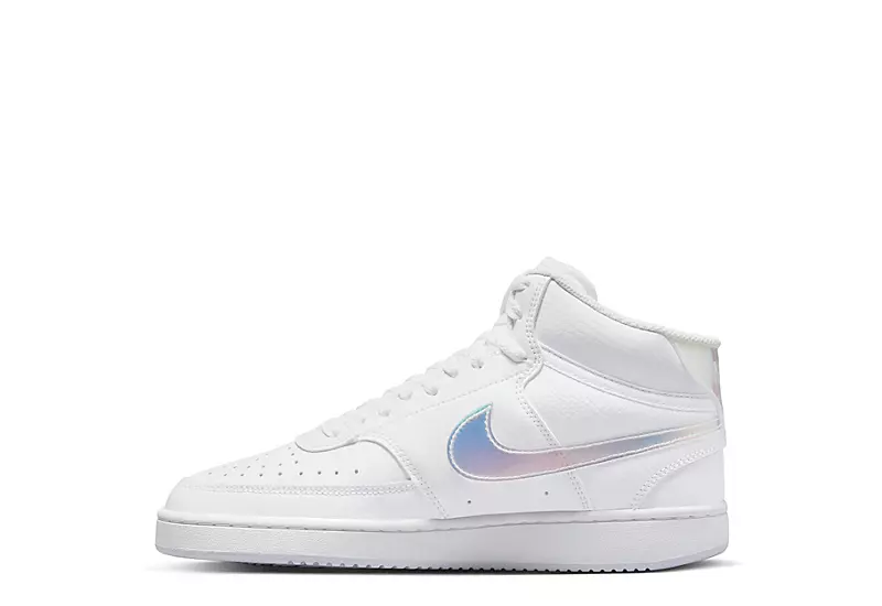 Nike Womens Court Vision Mid Sneaker - White 3 Nike Womens Court Vision Mid Sneaker - White - Image 3