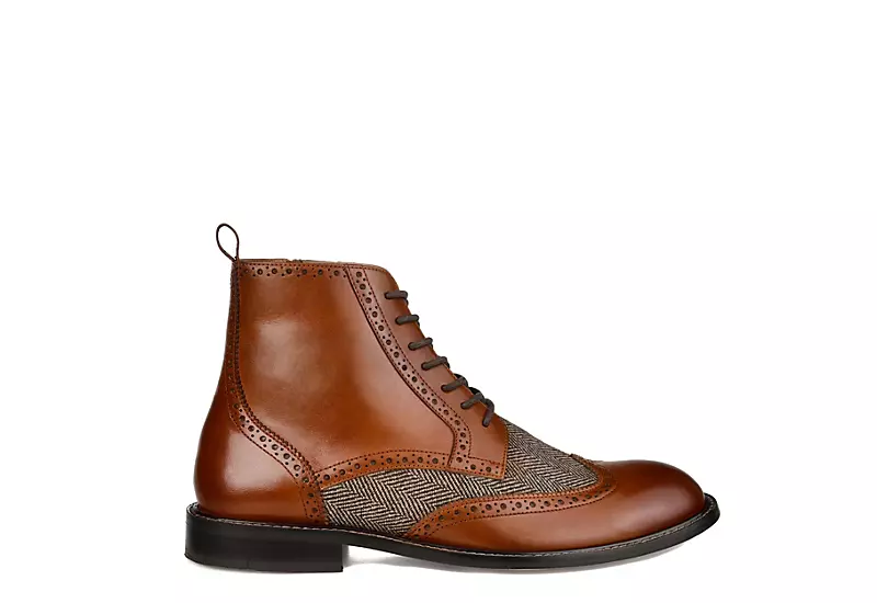 Thomas & Vine Mens Jarett Lace-up Boot - Cognac 2 Thomas & Vine Mens Jarett Lace-up Boot - Cognac - Image 2