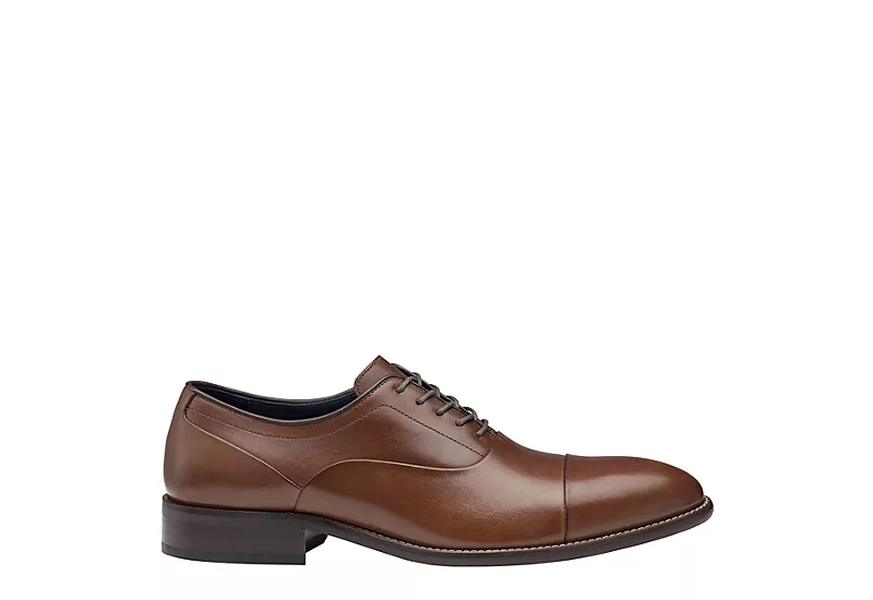 Johnston & Murphy Mens Stockton Cap Toe Oxford - Dark Tan 2 Johnston & Murphy Mens Stockton Cap Toe Oxford - Dark Tan - Image 2