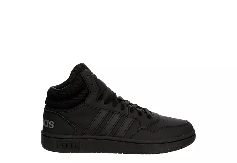 Adidas Mens Hoops 3.0 Mid Sneaker - Black 2 Adidas Mens Hoops 3.0 Mid Sneaker - Black - Image 2