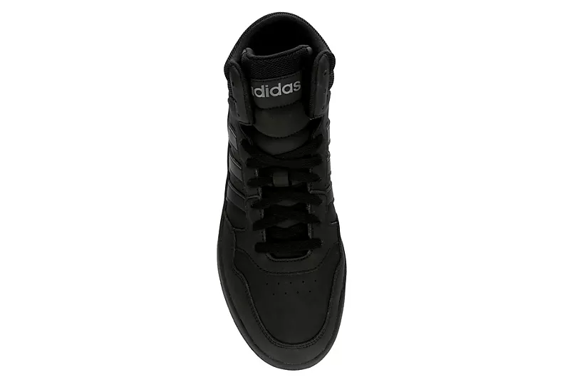 Adidas Mens Hoops 3.0 Mid Sneaker - Black 6 Adidas Mens Hoops 3.0 Mid Sneaker - Black - Image 6