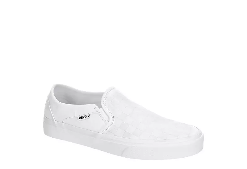 Vans Mens Asher Slip On Sneaker - White 1 Vans Mens Asher Slip On Sneaker - White