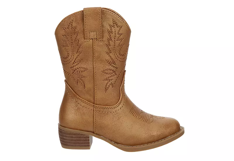 Cupcake Couture Girls Infant Lil Shelby Western Boot - Tan 2 Cupcake Couture Girls Infant Lil Shelby Western Boot - Tan - Image 2