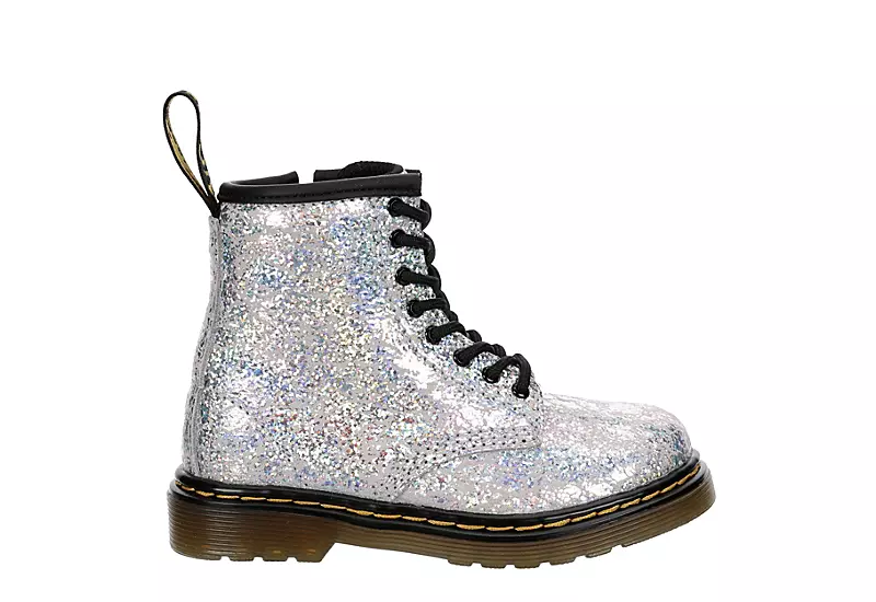 Dr. Martens Dr.martens Girls Infant 1460 Combat Boot - Grey 2 Dr. Martens Dr.martens Girls Infant 1460 Combat Boot - Grey - Image 2