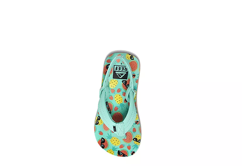 Reef Girls Infant Little Ahi Flip Flop Sandal - Green 3 Reef Girls Infant Little Ahi Flip Flop Sandal - Green - Image 3