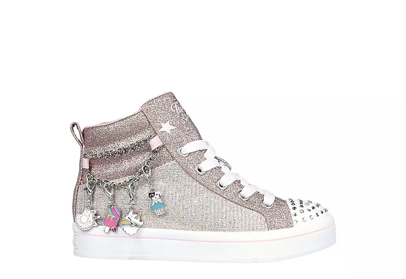 Skechers Girls Twi-lites 2.0 Twinkle Toes Light Up Sneaker - Rose Gold 2 Skechers Girls Twi-lites 2.0 Twinkle Toes Light Up Sneaker - Rose Gold - Image 2