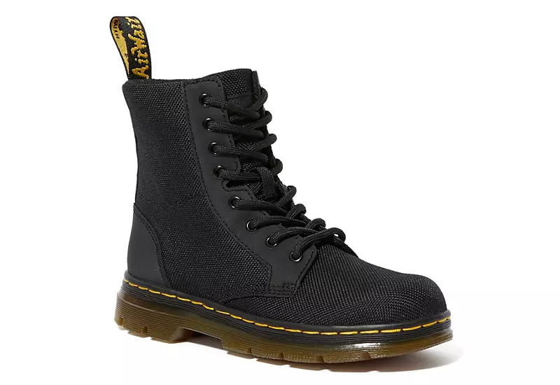 Dr. Martens Dr.martens Boys Combs Combat Boot - Black 1 Dr. Martens Dr.martens Boys Combs Combat Boot - Black