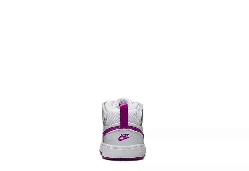 Nike Girls Infant Court Borough 2 Mid Top Sneaker - Platinum 4 Nike Girls Infant Court Borough 2 Mid Top Sneaker - Platinum - Image 4