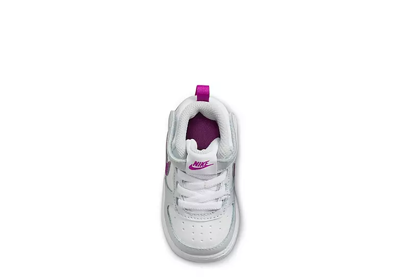Nike Girls Infant Court Borough 2 Mid Top Sneaker - Platinum 5 Nike Girls Infant Court Borough 2 Mid Top Sneaker - Platinum - Image 5