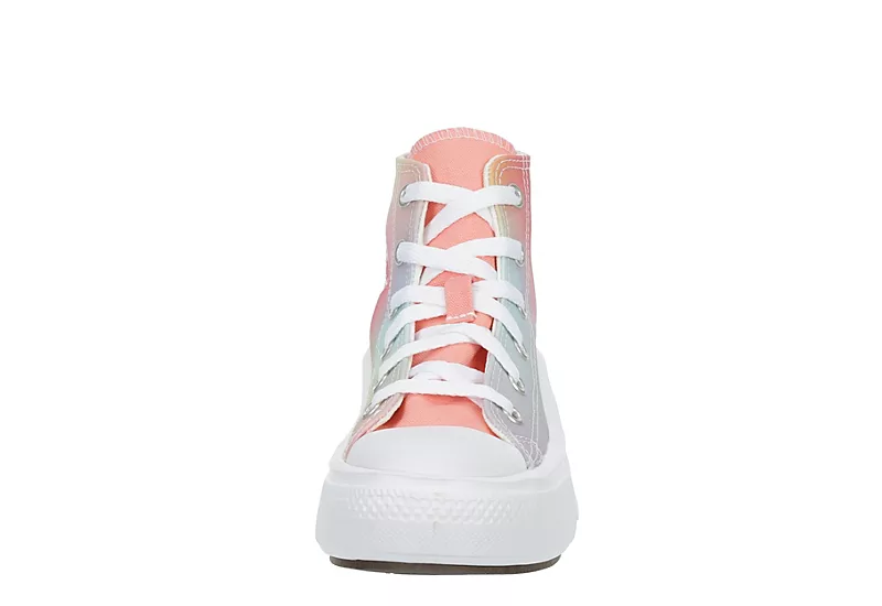 Converse Girls Chuck Taylor All Star Move High Top Sneaker - Pink 3 Converse Girls Chuck Taylor All Star Move High Top Sneaker - Pink - Image 3