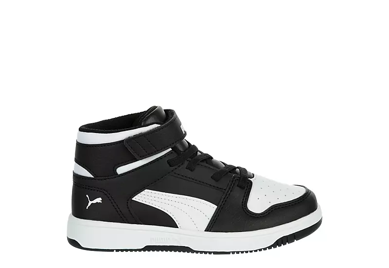 Puma Boys Rebound Layup Sneaker - Black 2 Puma Boys Rebound Layup Sneaker - Black - Image 2