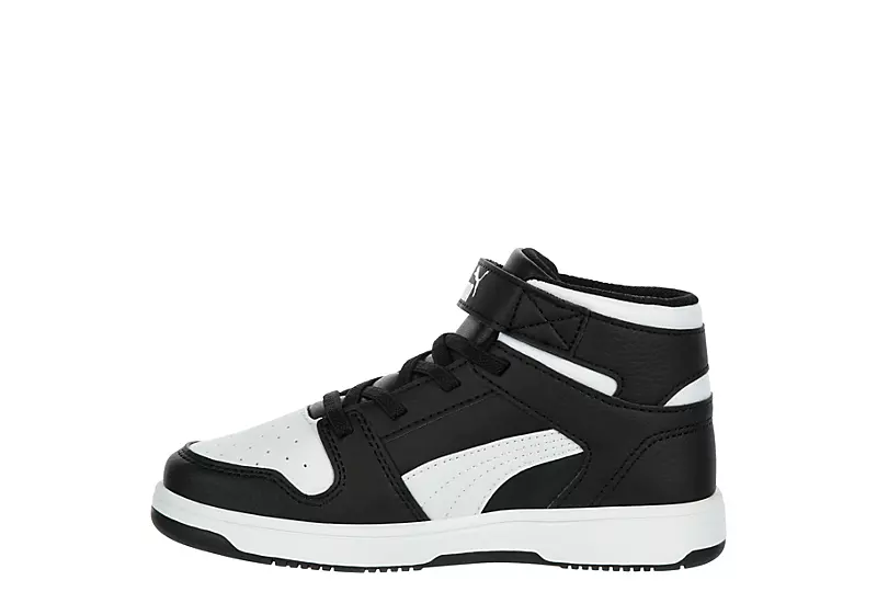 Puma Boys Rebound Layup Sneaker - Black 4 Puma Boys Rebound Layup Sneaker - Black - Image 4