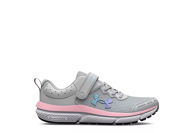 Under Armour Girls Assert 10 Sneaker - Grey 2 Under Armour Girls Assert 10 Sneaker - Grey - Image 2