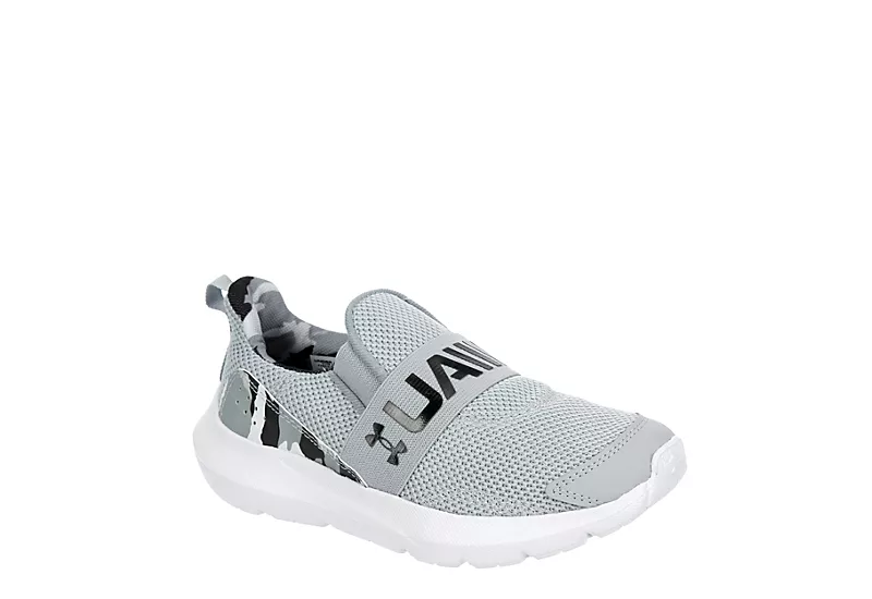 Under Armour Boys Surge Slip On Sneaker - Grey 1 Under Armour Boys Surge Slip On Sneaker - Grey