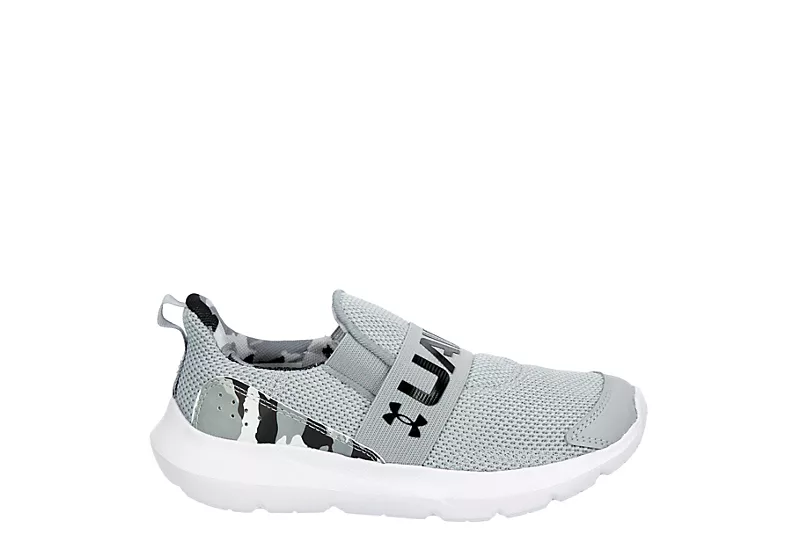 Under Armour Boys Surge Slip On Sneaker - Grey 2 Under Armour Boys Surge Slip On Sneaker - Grey - Image 2