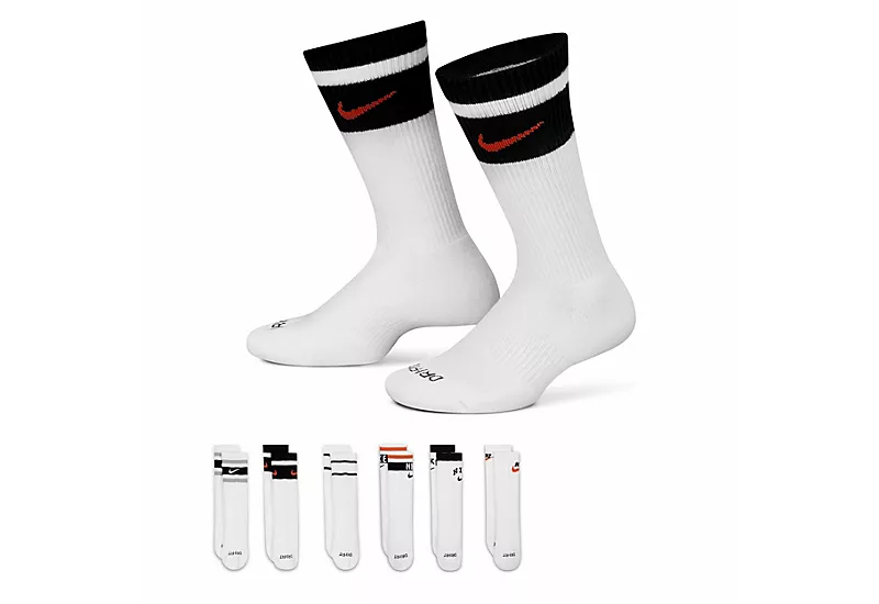 Nike Boys Heritage Crew Socks 6 Pairs - Black 1 Nike Boys Heritage Crew Socks 6 Pairs - Black