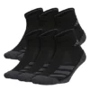 Adidas Boys Cushioned Angle Stripe Quarter Socks 6 Pairs - Black