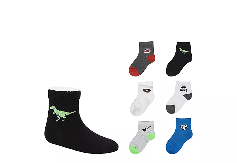 Sof Sole Boys Heel Icons Low Cut Socks 6 Pairs - Assorted 1 Sof Sole Boys Heel Icons Low Cut Socks 6 Pairs - Assorted